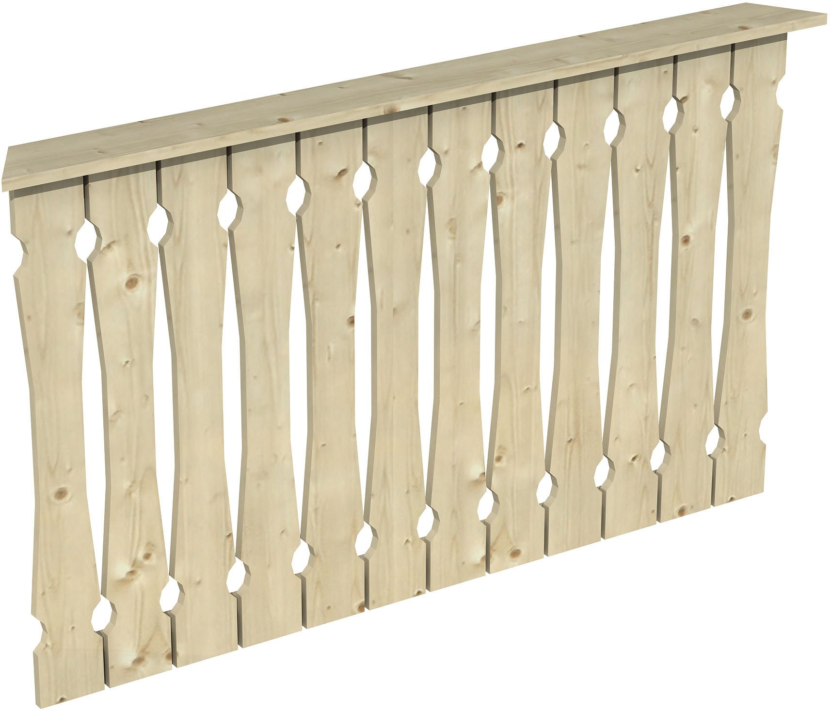 Skanholz Brüstungsgeländer Balkonschalung, 150 cm Länge, 96 cm Höhe