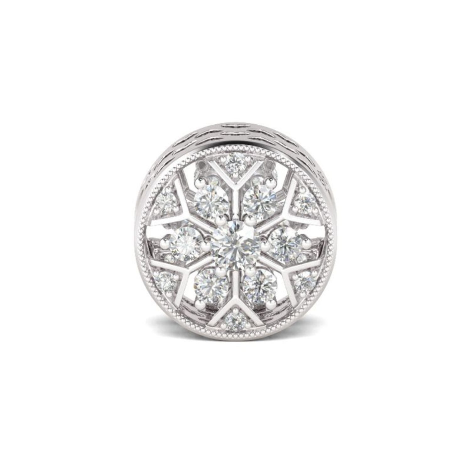 Gnoce Bead Gnoce Charm Schneeflocke Silber AICS09