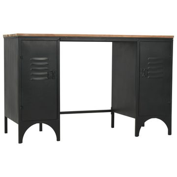 vidaXL Schreibtisch Schreibtisch mit Ständer Tannenholz Massiv und Stahl 120x50x76 cm