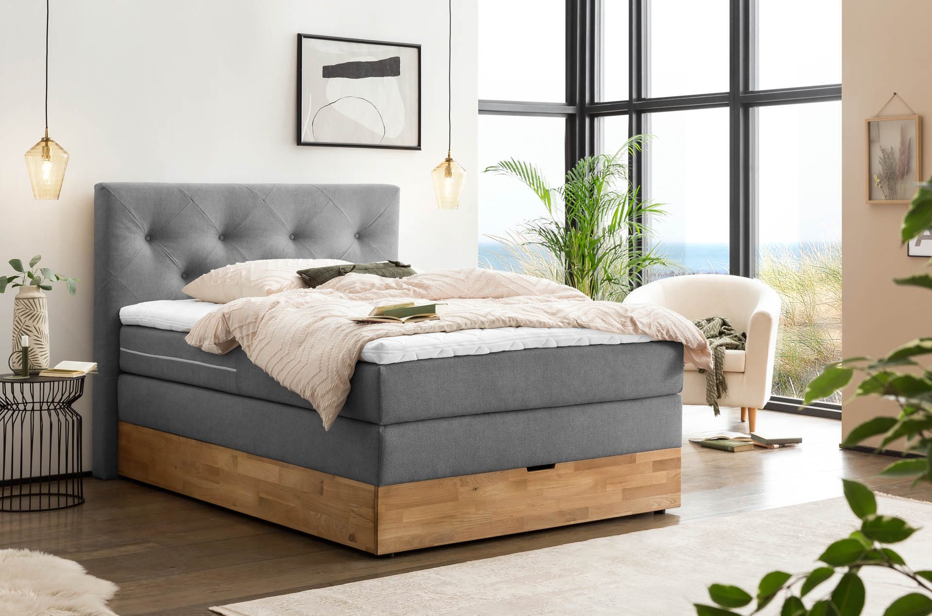 Belanoti Boxspringbett Marbo (Unterbox, Matratze, Topper), 140x200 cm, mit günstig online kaufen