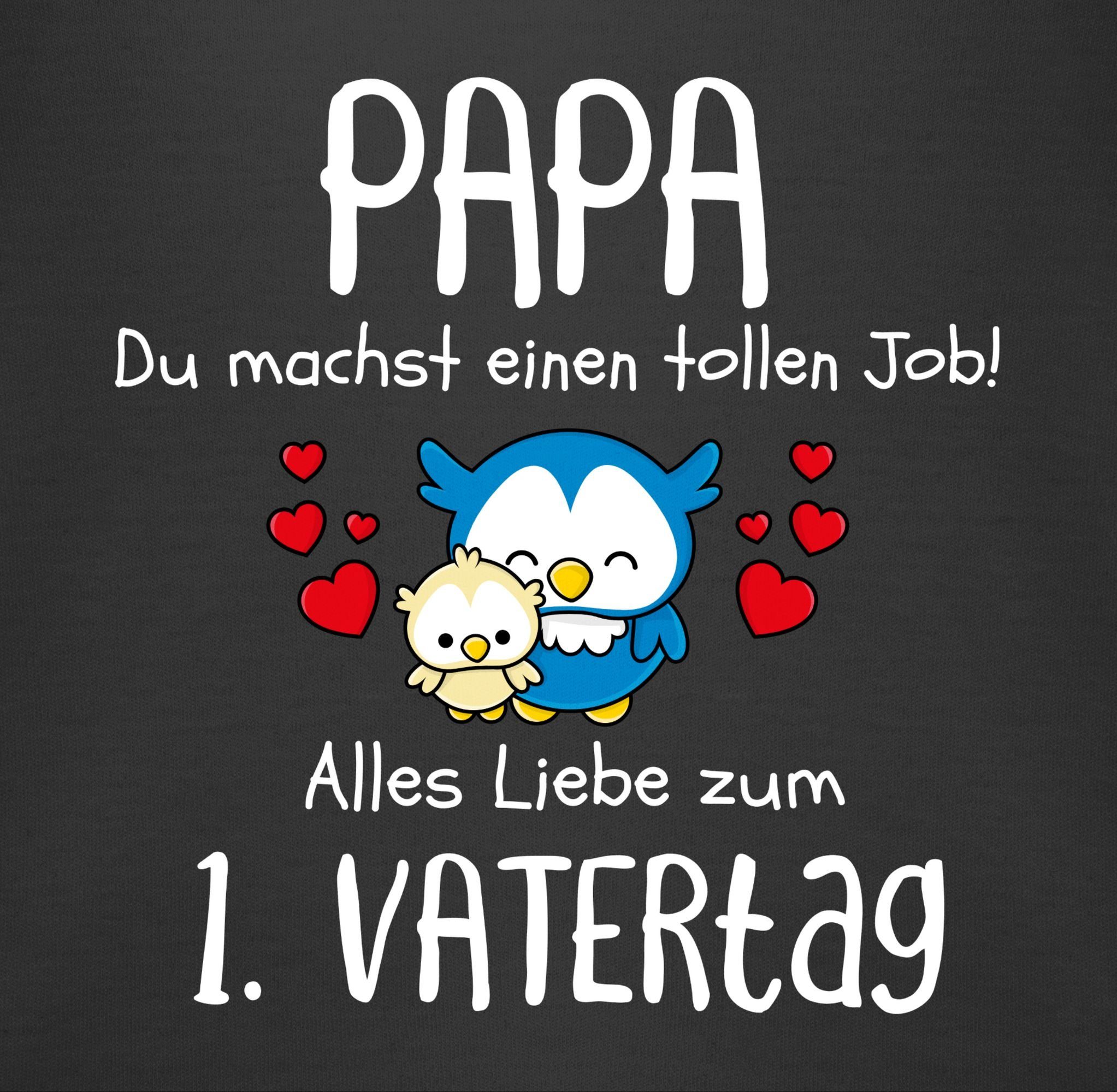 Papa Baby du 2 machst 1. Schwarz Vatertag Job tollen Vatertag Shirtracer - einen Shirtbody Geschenk