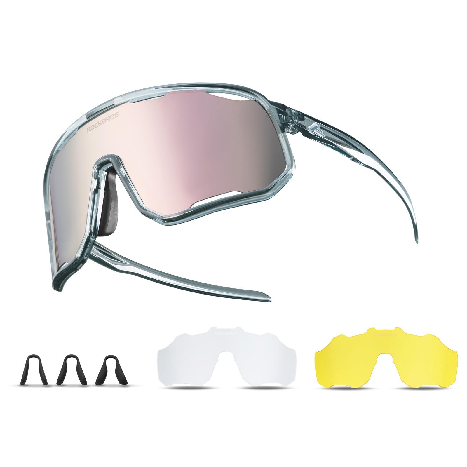 ROCKBROS Fahrradbrille Photochromatisch Sonnenbrille Outdoor MTB Rennrad Sportbrille, (1-St), für Damen und Herren Fahrradbrille