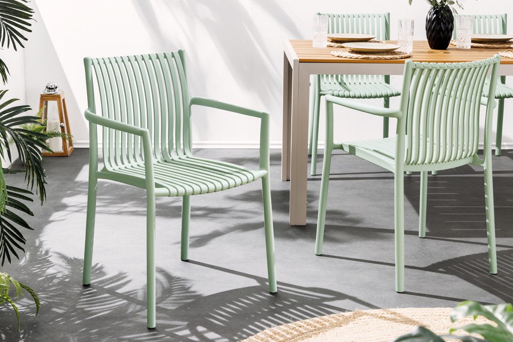 riess-ambiente Gartenstuhl STUDIO ITALIA salbei · wetterfester Stapelstuhl für In-/Outdoor (Einzelartikel, 1 St), pflegeleichter Balkonstuhl · leichtes Design · stabil · für Terrasse