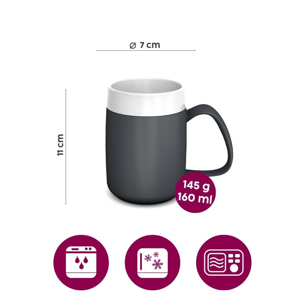 Ornamin Schnabelbecher Becher mit Trink-Trick mit Schnabelaufsatz/Trinkaufsatz, 2-tlg., Kunststoff, Trinkhilfe l Alltagshilfe l Schnabeltasse l Made in Germany