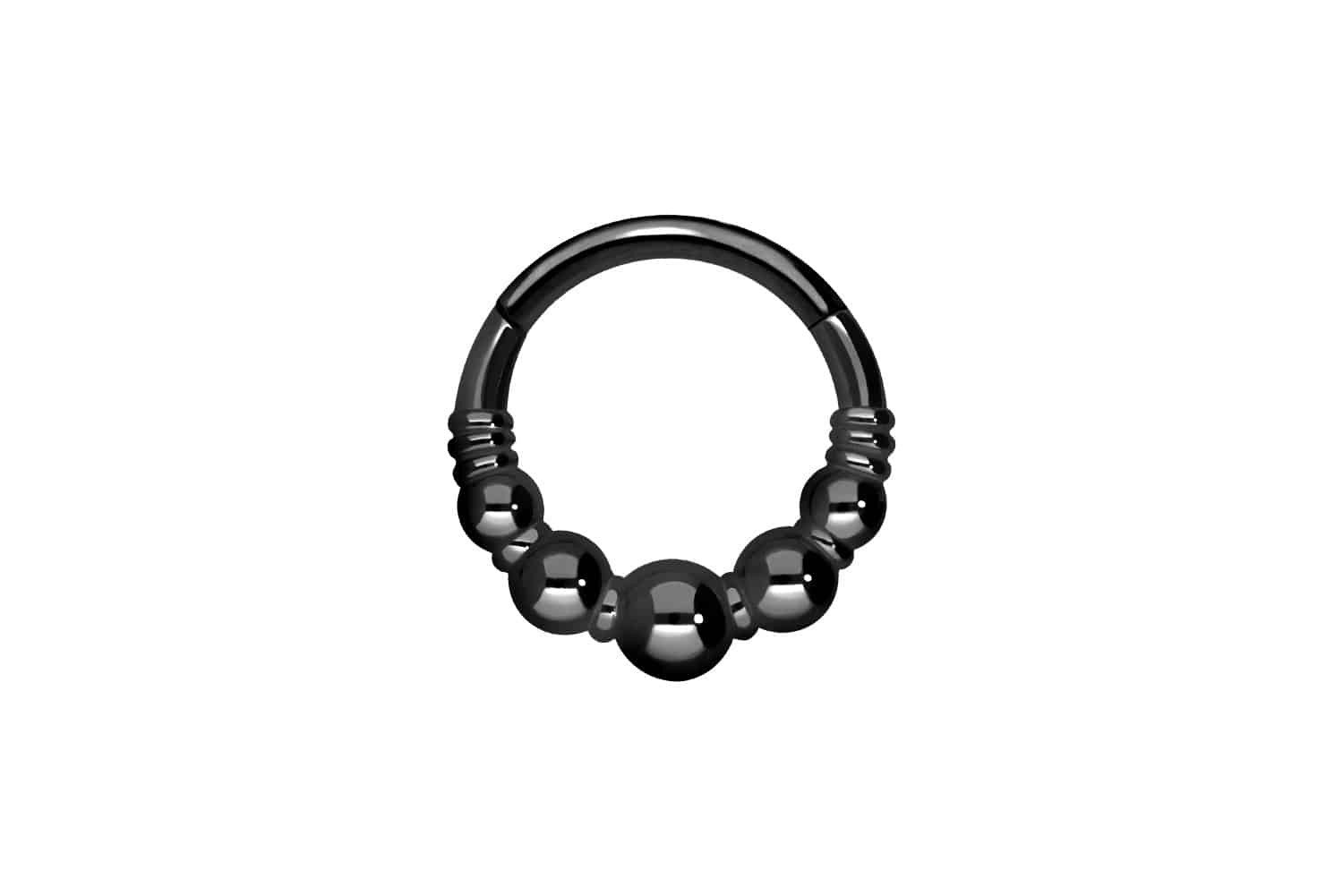 Piercing-Set Chirurgenstahl Segmentring Clicker 5 KUGELN