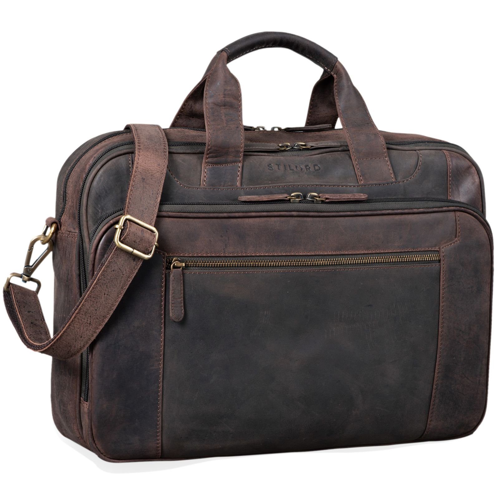 STILORD Aktentasche "Nelson" Businesstasche Herren Leder