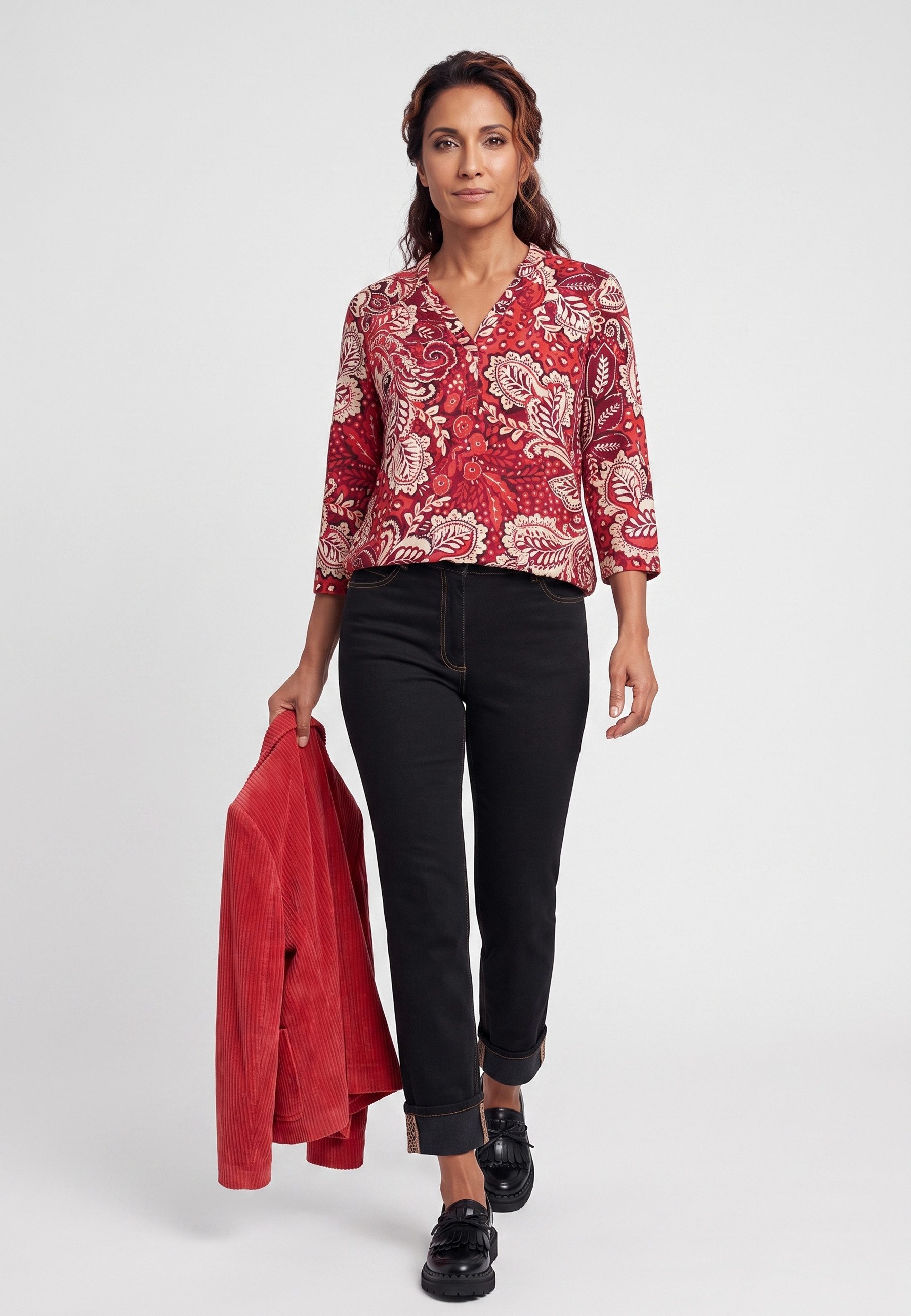 Olsen Tunikashirt mit Allover-Dessin und Tunikaausschnitt – Bild 5 von 5