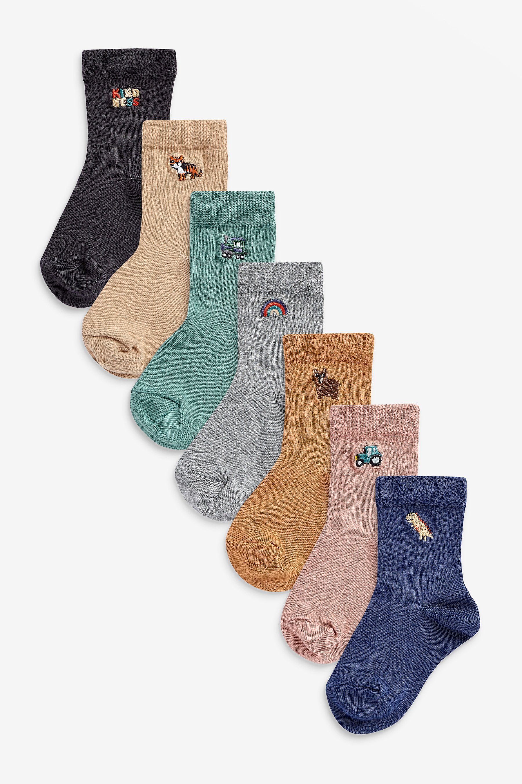 Next Kurzsocken Socken mit hohem Baumwollanteil, 7er-Pack (1-Paar) Mineral Character