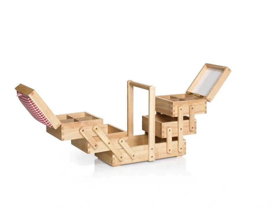 Prym Nähkorb Prym Nähkasten Holz M mit Stoff 612547 - ohne Inhalt (1 St)