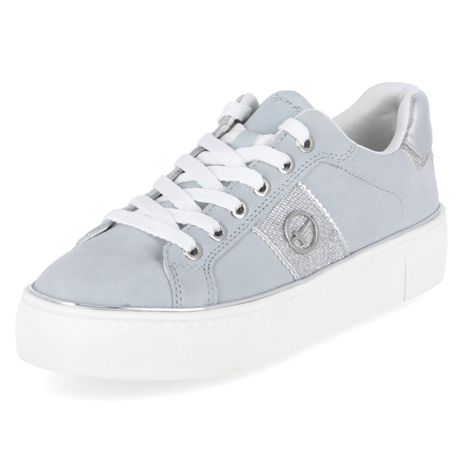 Tamaris Tamaris 1-23724-42-883 Damen Leder und Synthetik hellblau Schnürsch günstig online kaufen