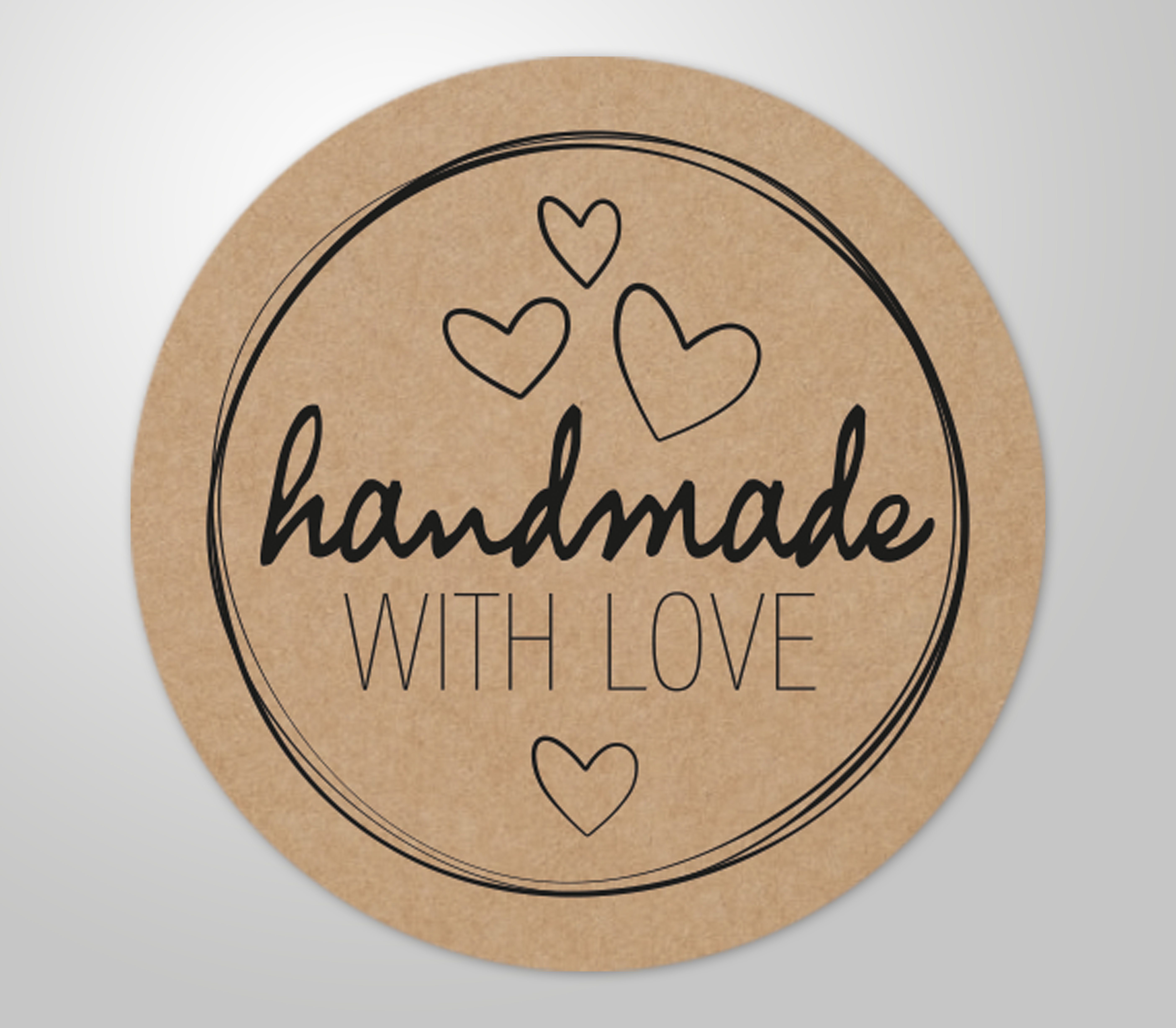 Clever-Kauf-24 Etiketten 48 Stück selbstklebende hochwertige Etiketten "Handmade with love", handmade WITH LOVE