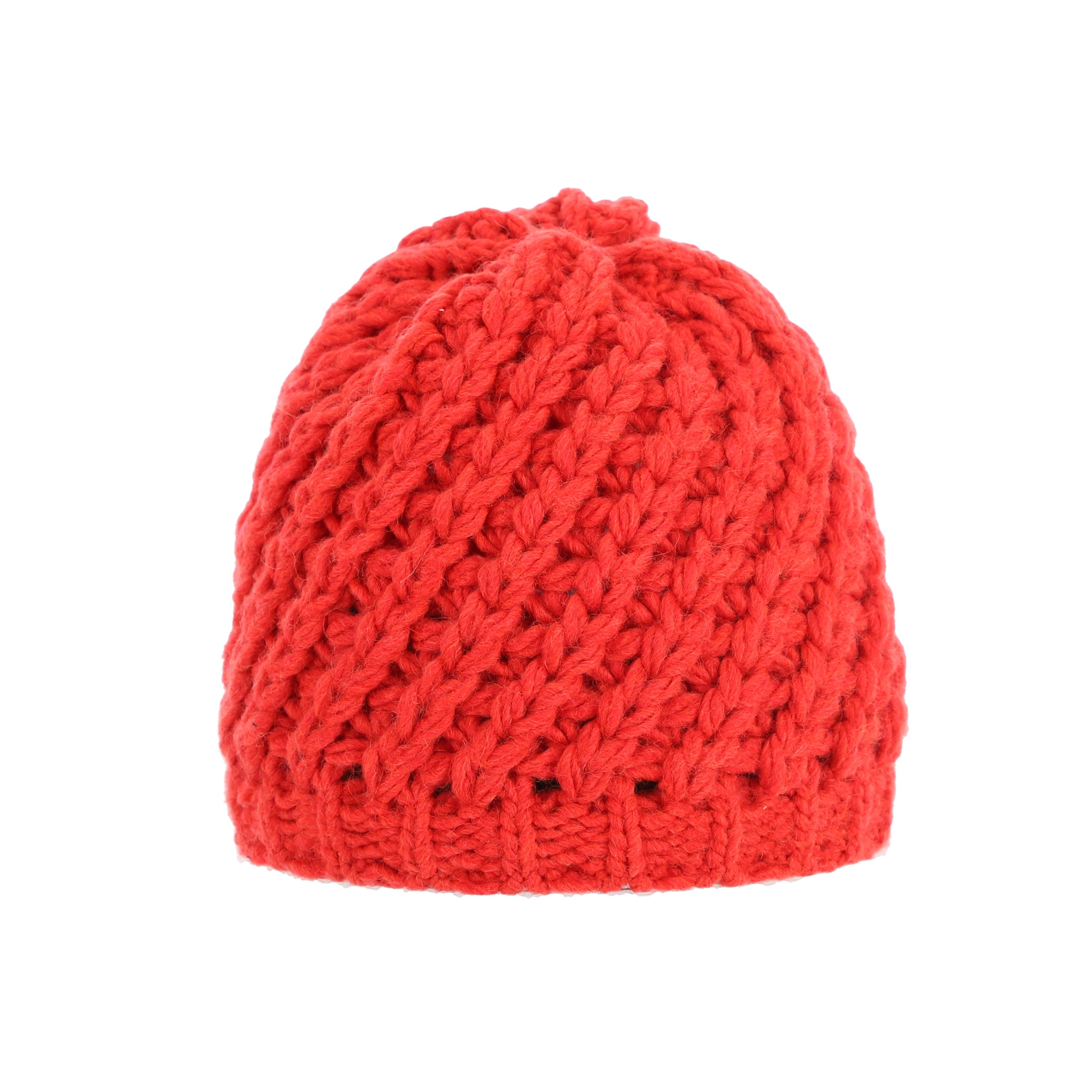 halsüberkopf Accessoires Strickmütze Uni Grobstrick Innenfleece