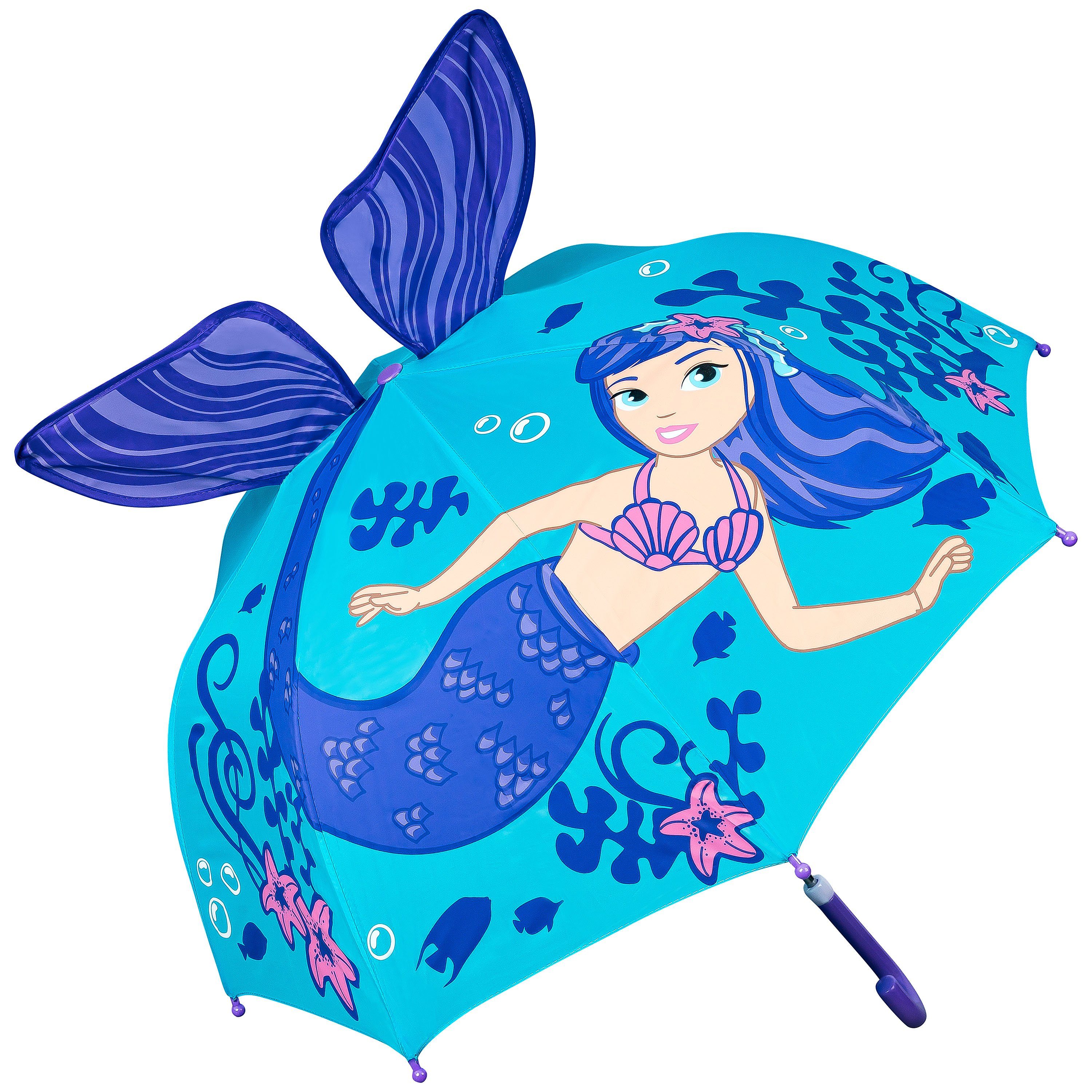 von Lilienfeld Stockregenschirm VON LILIENFELD Regenschirm Kinderschirm Meerjungfrau Nixe Kinderregenschirm Junge Mädchen Kids bis ca. 8 Jahre, 3D