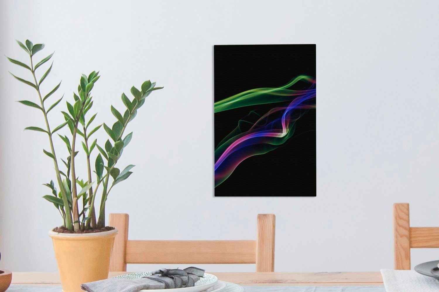 OneMillionCanvasses® bunten Rauchwolke, Gemälde, St), (1 Leinwandbild inkl. 20x30 fertig cm Leinwandbild Zackenaufhänger, Anzeige bespannt einer