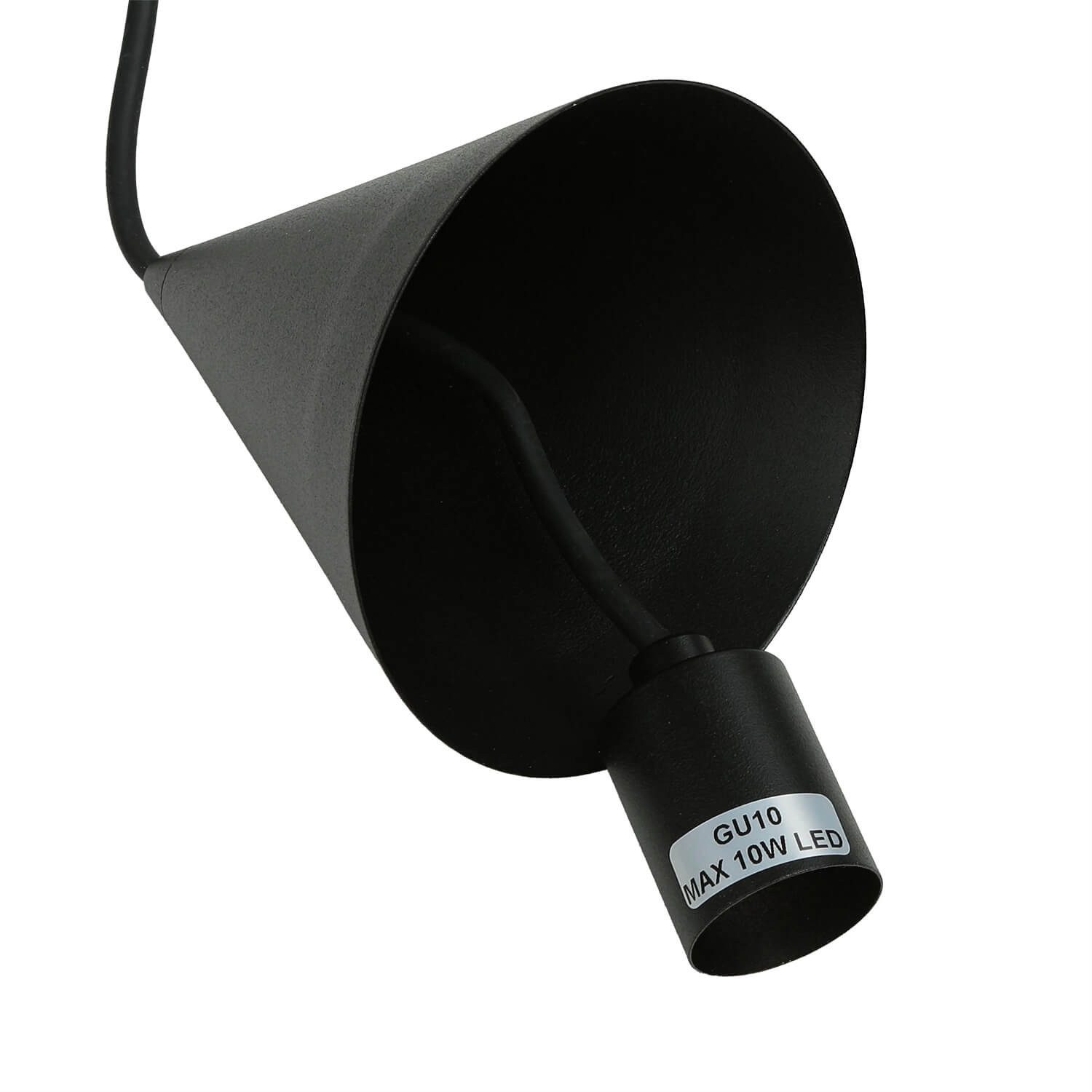 Licht-Erlebnisse Pendelleuchte ZAGON, ohne Leuchtmittel, Metall GU10 rund Ø 11 cm H: max. 130 cm Schwarz Modern Hängelampe – Bild 5 von 5