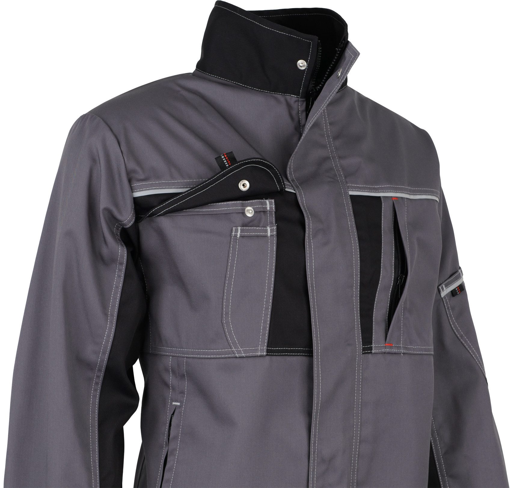 BEB Arbeitsjacke beb HANDWERK Herren Bundjacke INFLAME Polyestermix Grau/Schwarz