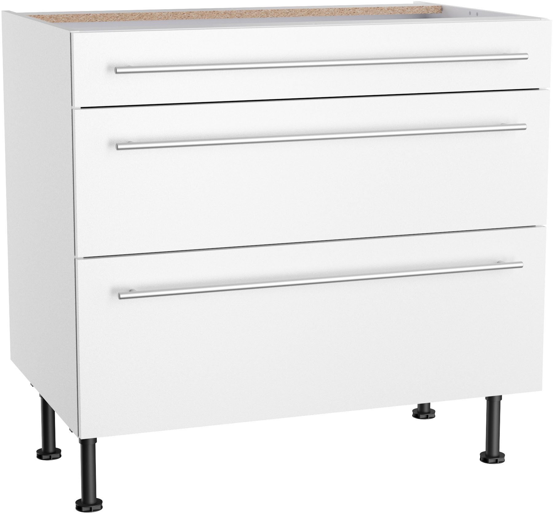 KOCHSTATION Unterschrank KS-Bern2 Breite 90 cm, 1 Schubkasten, 2 Auszüge