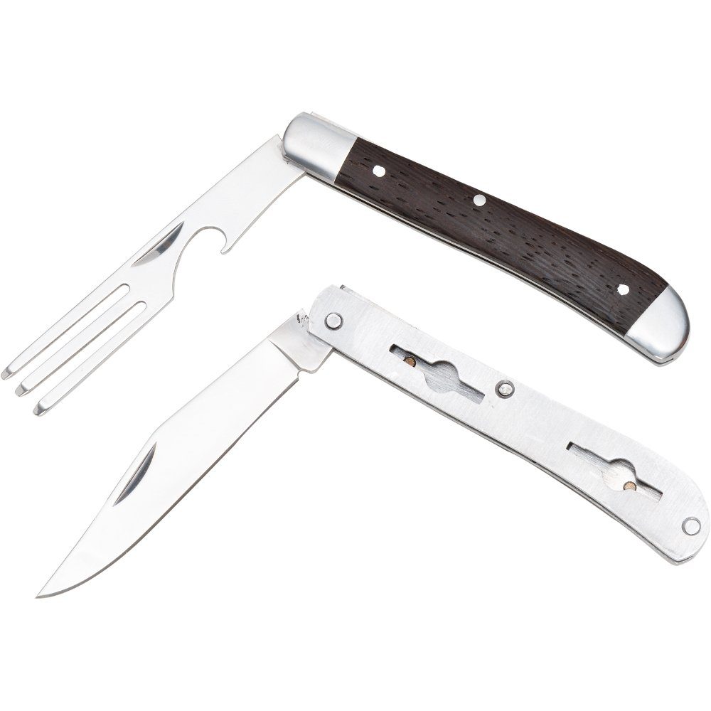 Taschenmesser mit Messer Haller Camping Lederetui Campingbesteck Messer/Gabel,