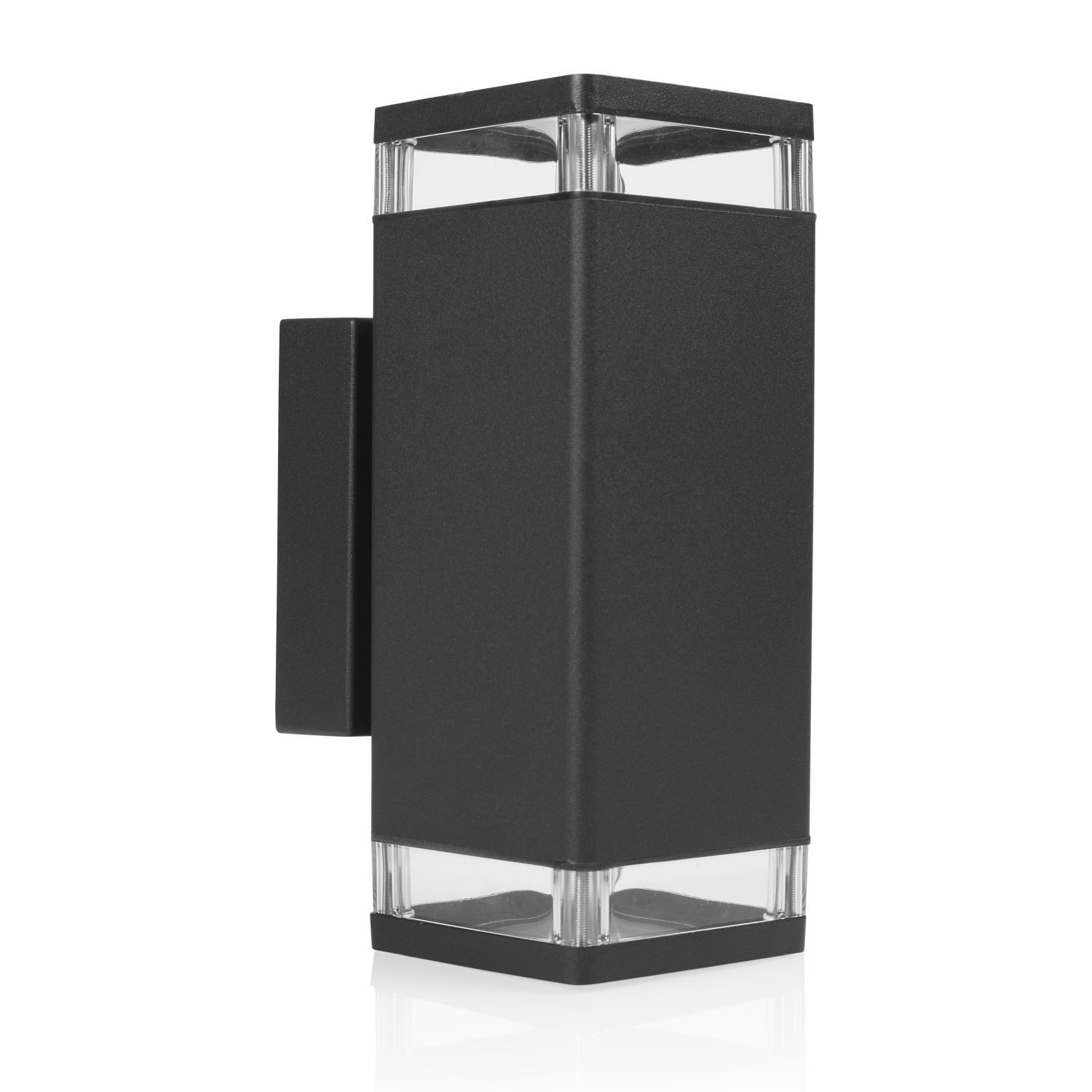 smartwares Außen-Wandleuchte Smartwares OOL-50019 Schwarzes Up- und Downlight - Starke Halogenbeleu, Aluminium-Wandleuchte