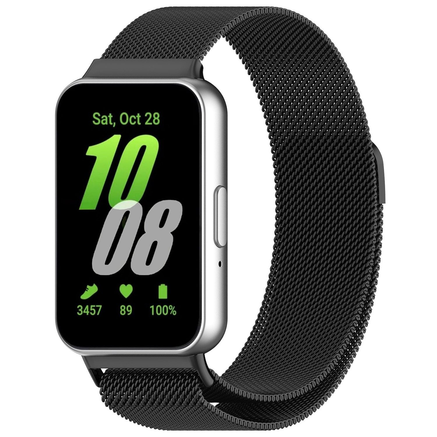 Wigento Smartwatch-Armband Für Samsung Galaxy Fit 3 Metall Stahl Mesh Armba günstig online kaufen
