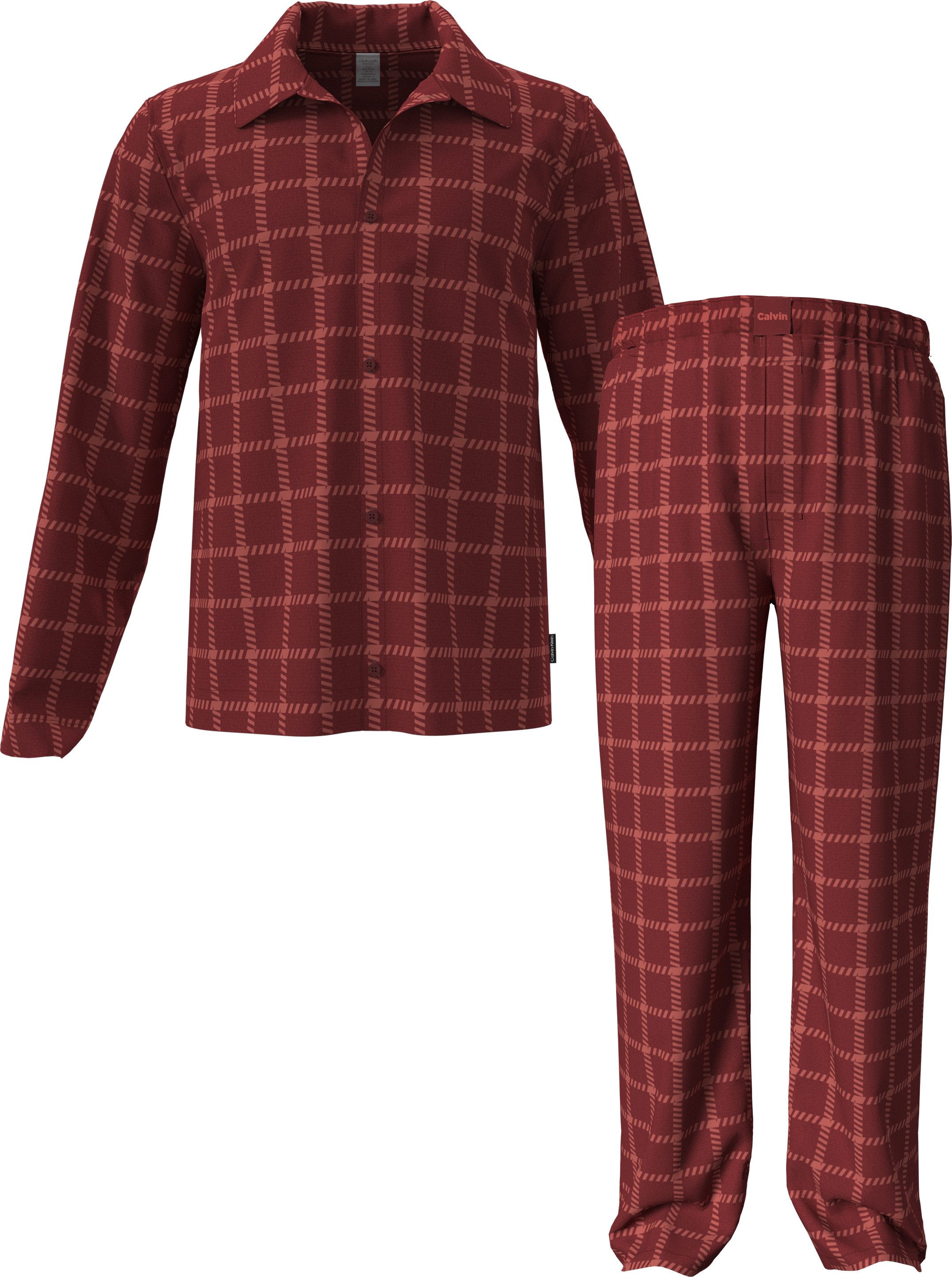 Calvin Klein Underwear Schlafanzug LS BUTTON DOWN PANT SET Mit elastischem Bund