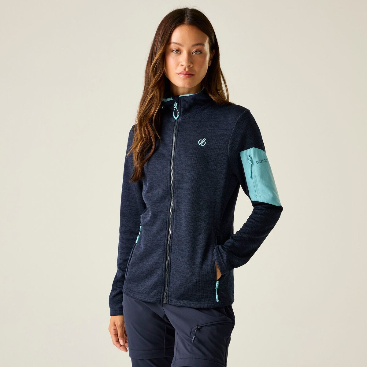 Dare2b Fleecejacke Torrek II Fle Stylisches Damen-Fleece mit UV-Schutz, recyceltem Material und