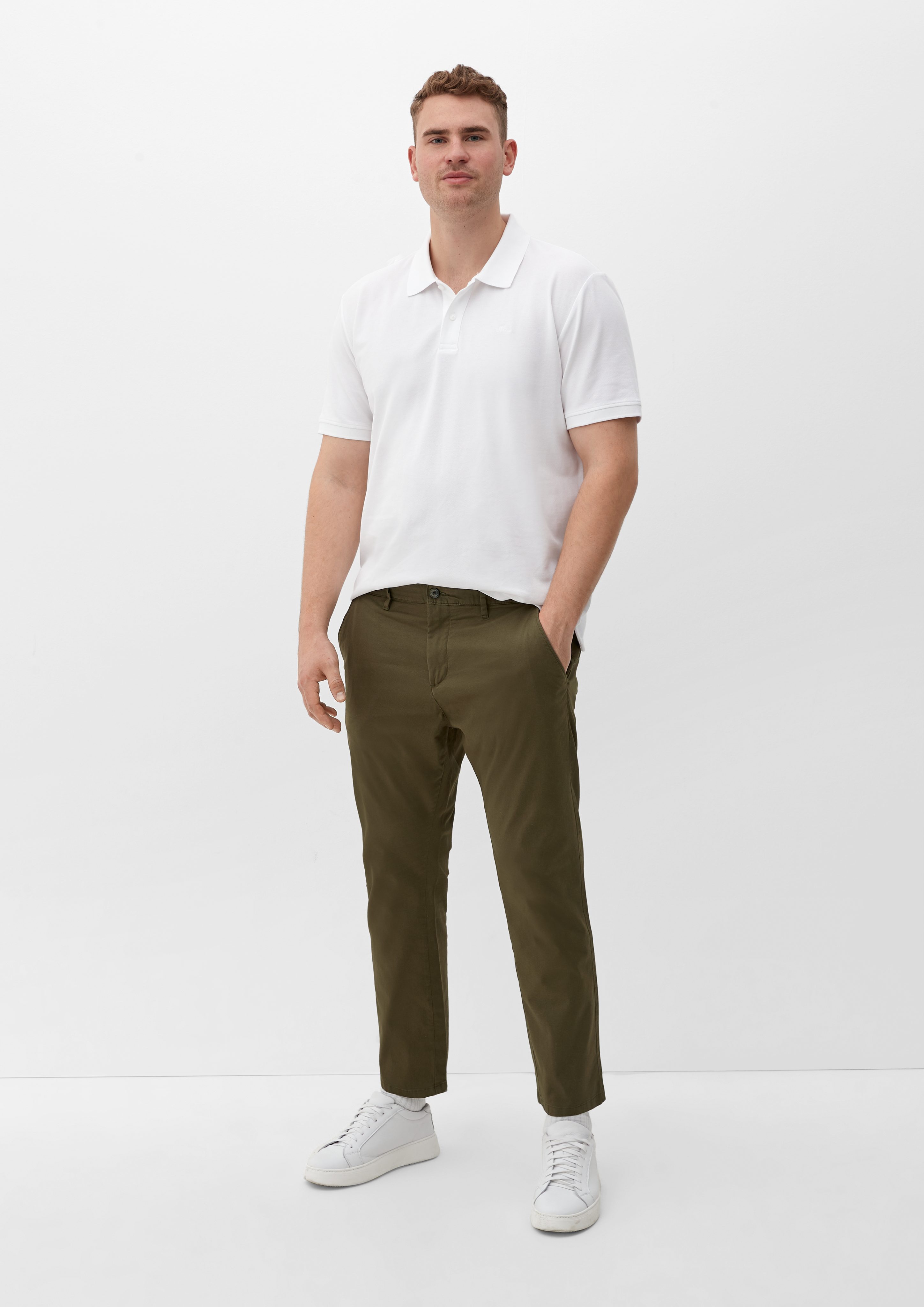 s.Oliver Stoffhose Relaxed Fit-Chino Detroit olivgrün