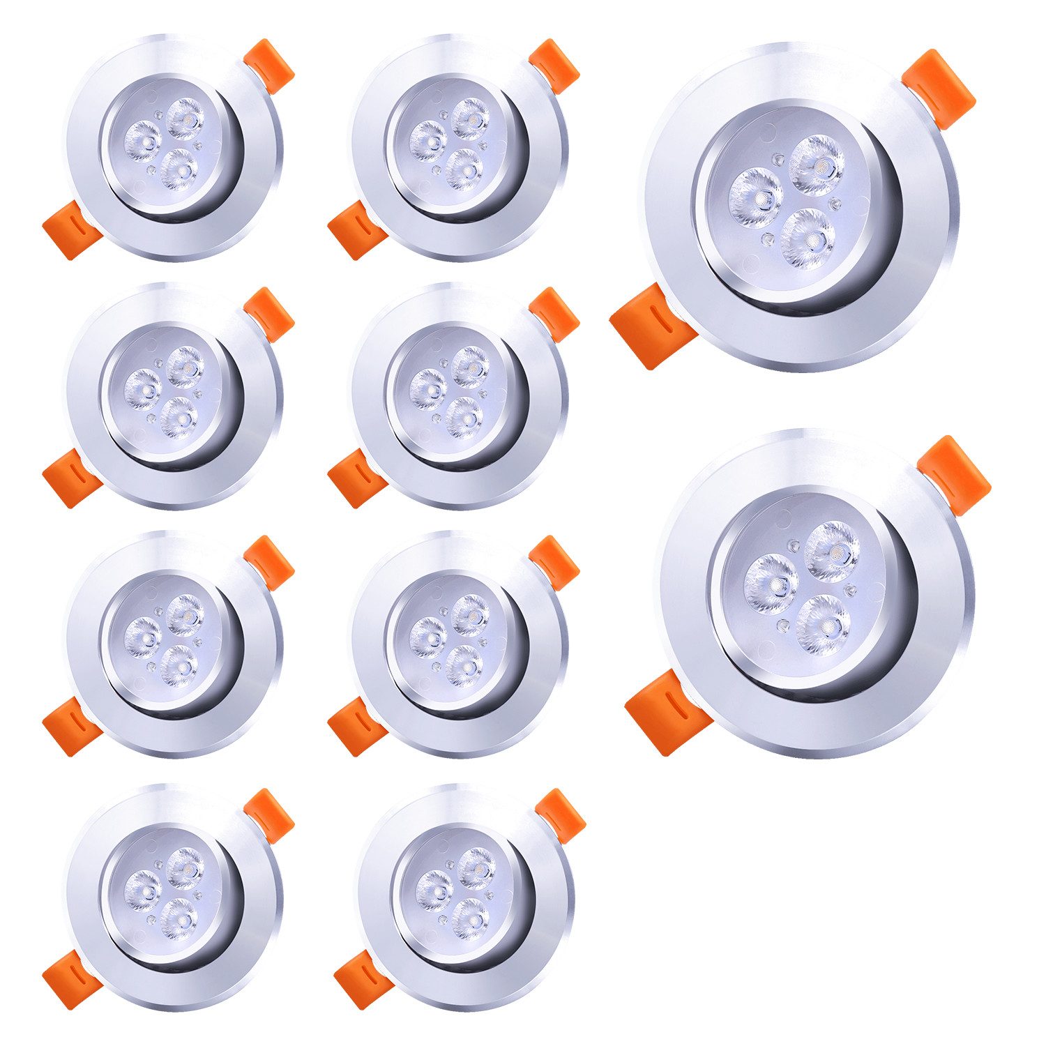 Clanmacy LED Einbaustrahler 10x LED Einbaustrahler 3W 5W 7W Deckenleuchte günstig online kaufen