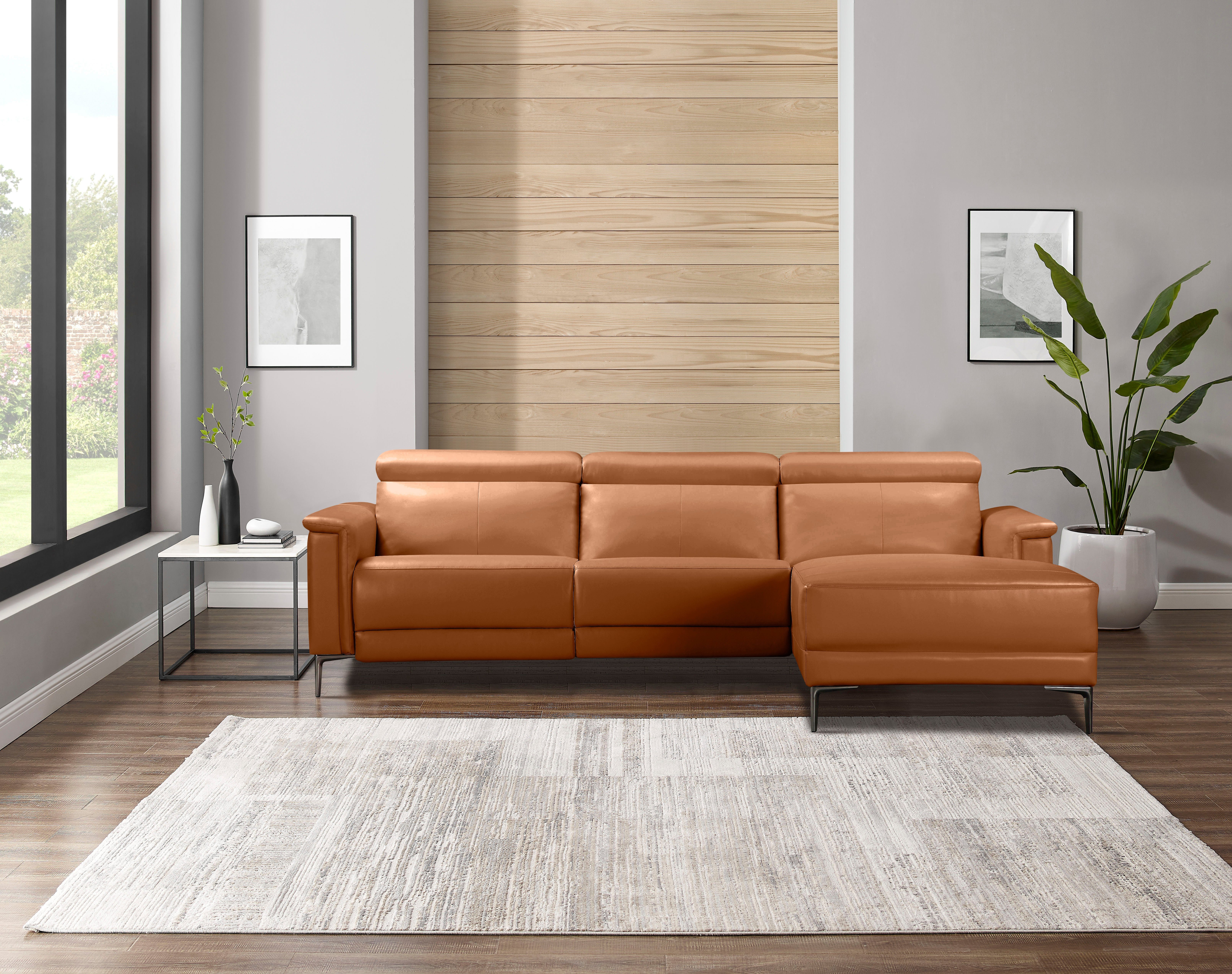 Places of Style Ecksofa Lund, L-Form, 261cm, mit man. o. elektr. Relaxfunktion und USB/ Kopfteilverstellg