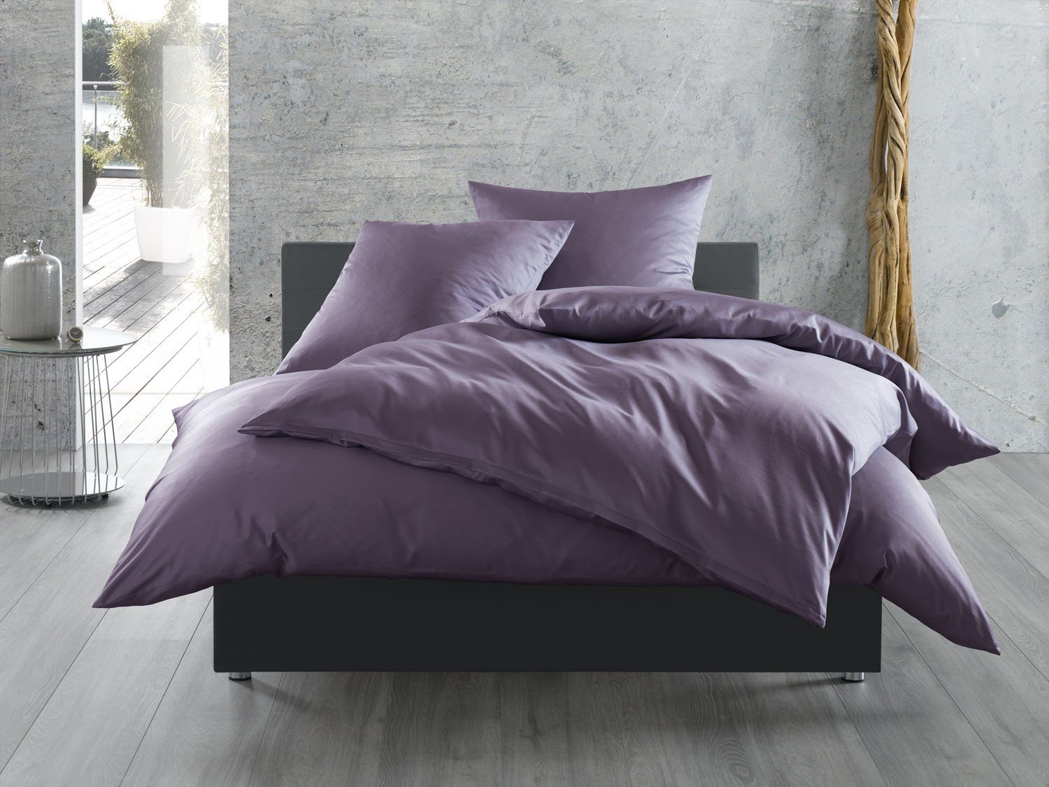 BETTWAESCHE-MIT-STIL Bettwäsche Mako Satin Bettwäsche uni günstig online kaufen