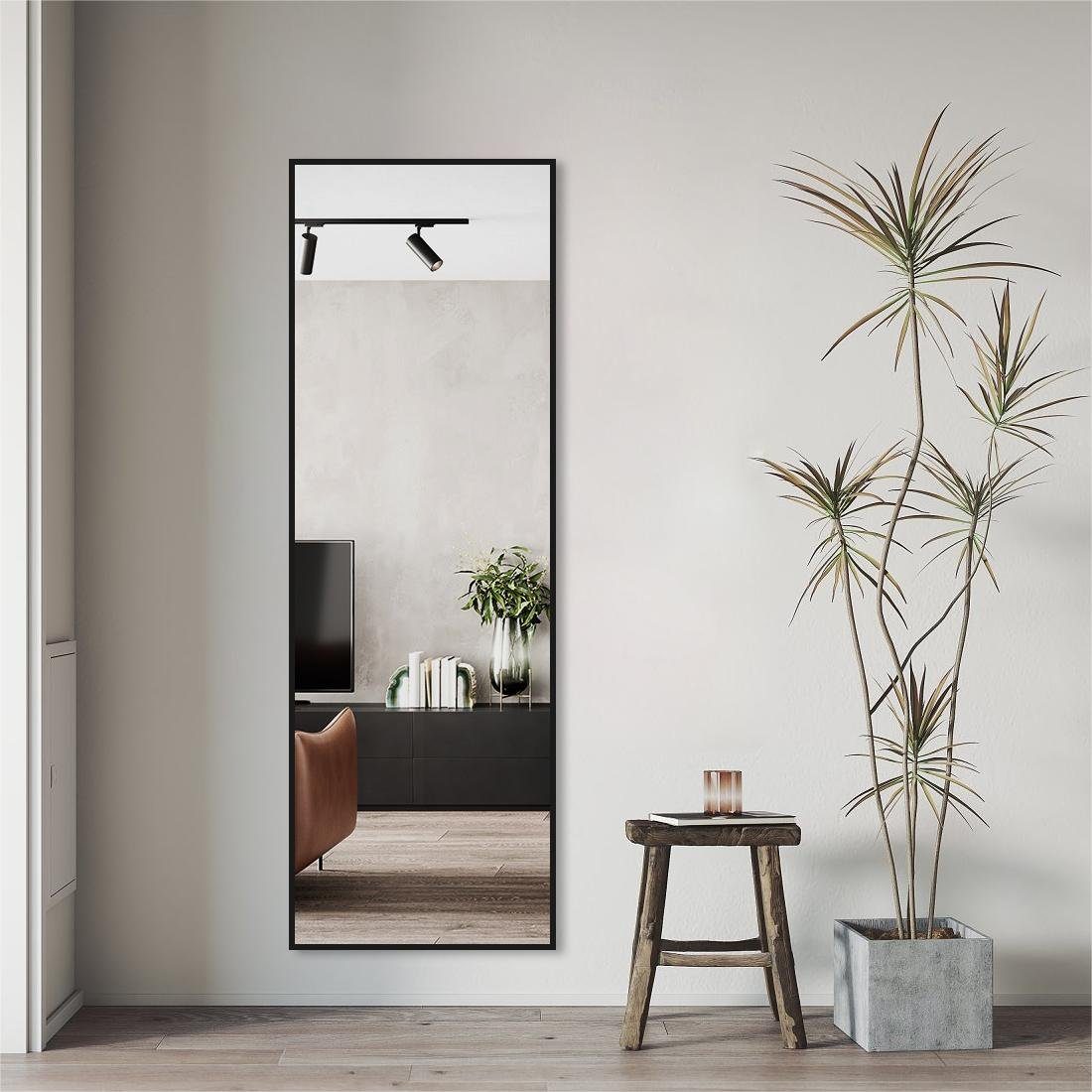 Boromal Ganzkörperspiegel Wandspiegel Standspiegel Spiegel Schwarz Flur 140 günstig online kaufen