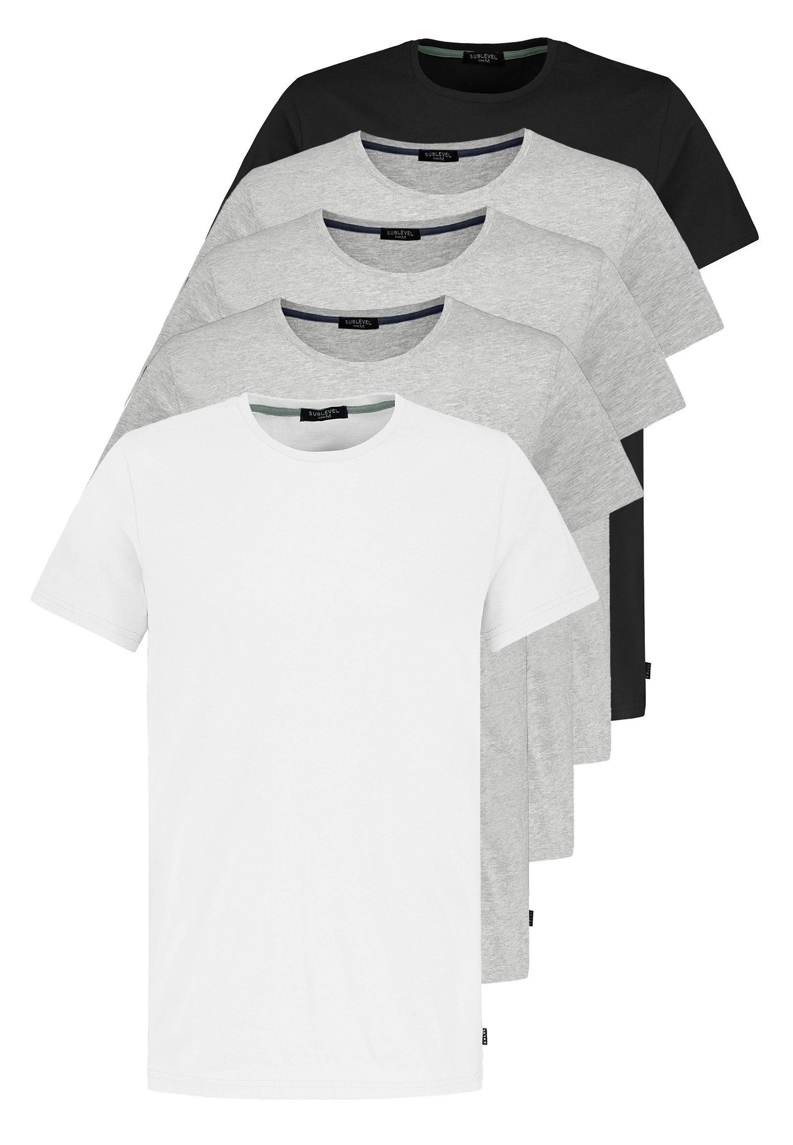 SUBLEVEL T-Shirt 5er Pack Rundhals T-Shirts günstig online kaufen