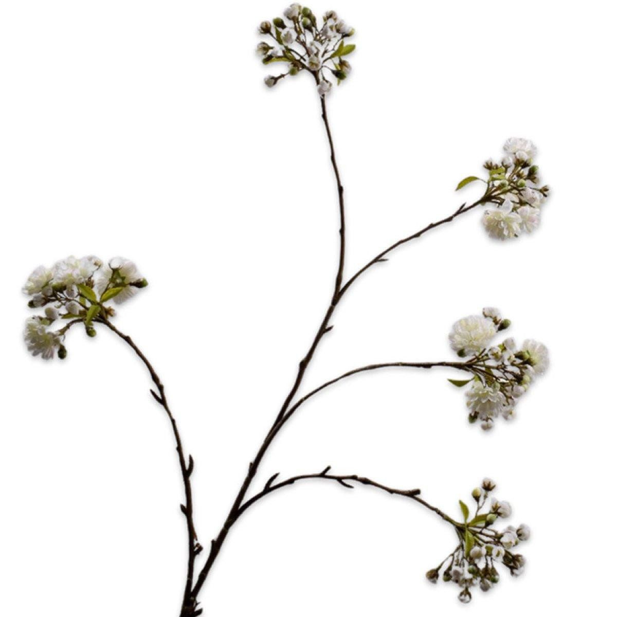 Künstliche Zimmerpflanze Seidenblume Kirschblütenzweig Weiß (132cm), SILK-KA