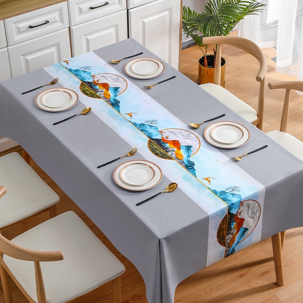 Blusmart Tischschonbezug PVC Stil Europäischen Farbe Tischdecke Haushalt Druck