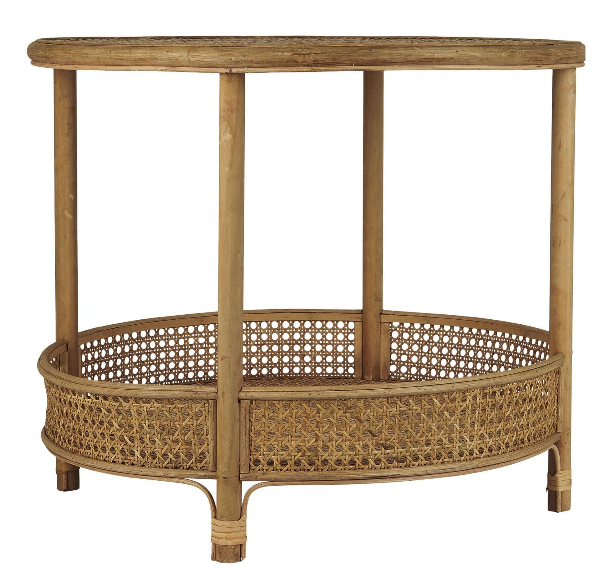 Beistelltisch Tisch Beistelltisch Wohnzimmertisch Couchtisch Rund Rattan Ib Laursen