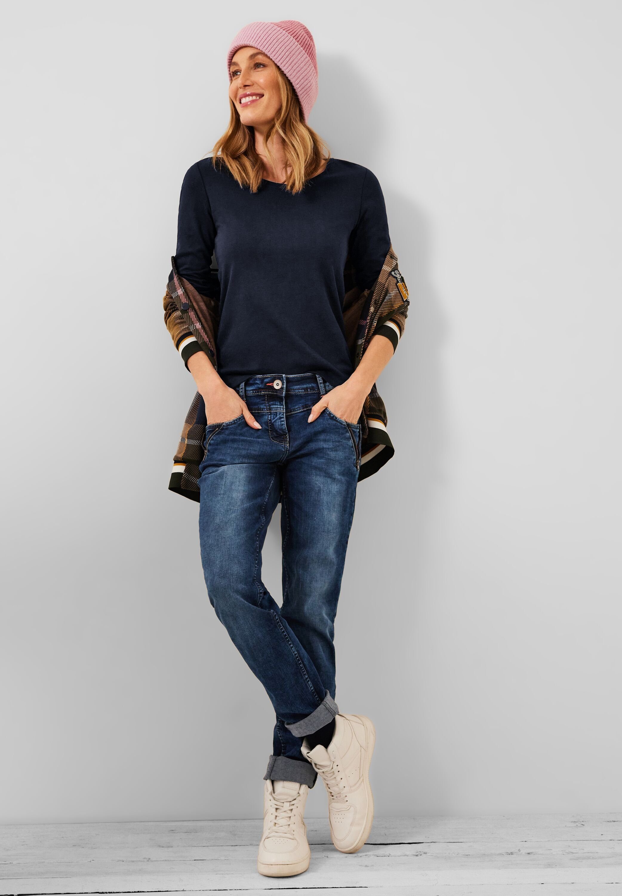 CECIL 3/4-Arm-Shirt aus reiner Baumwolle