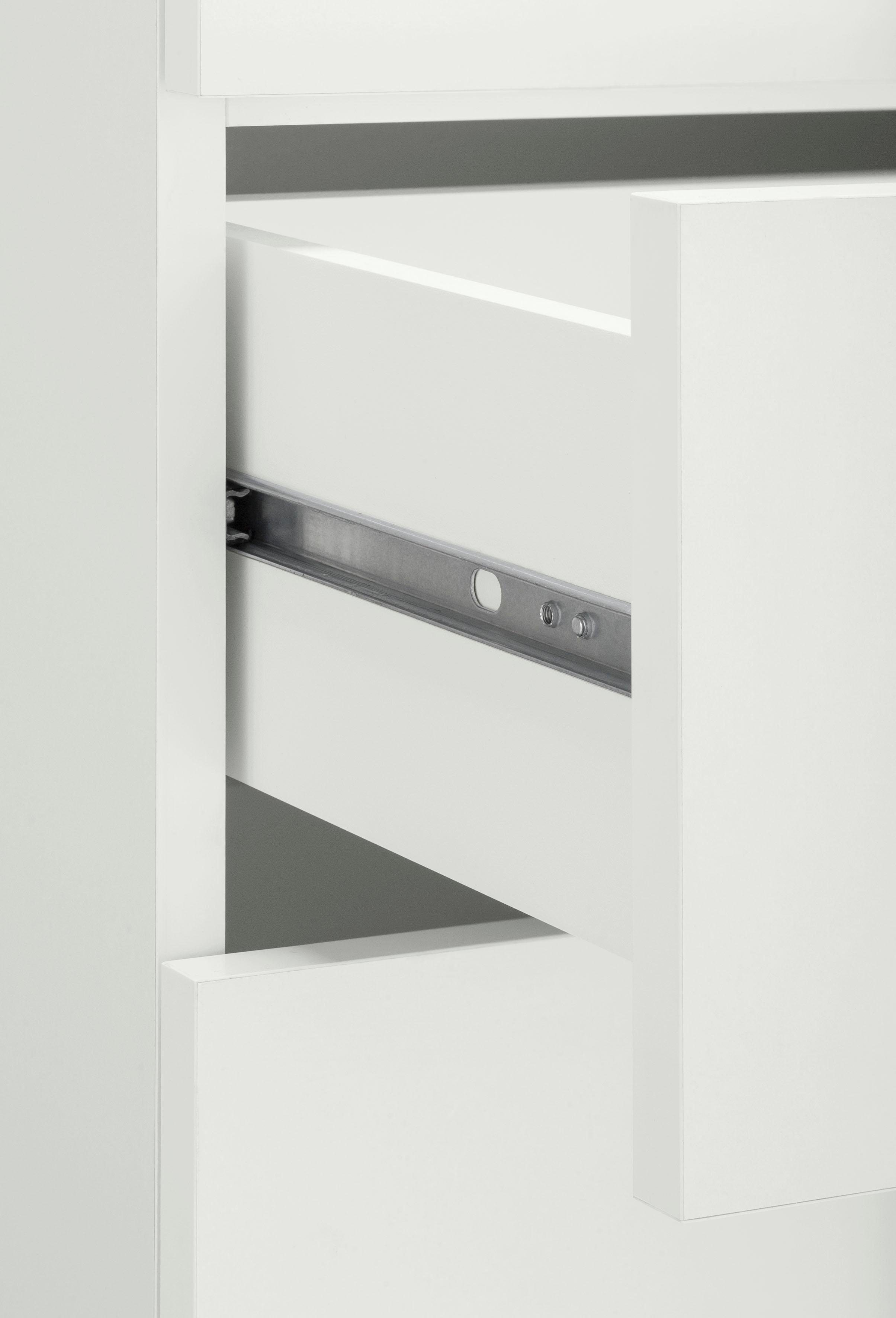 Türen Hochschrank Schildmeyer glanz Kampen Metallgriffen, Soft-Close-Funktion mit cm, weiß 163,7 Höhe mit