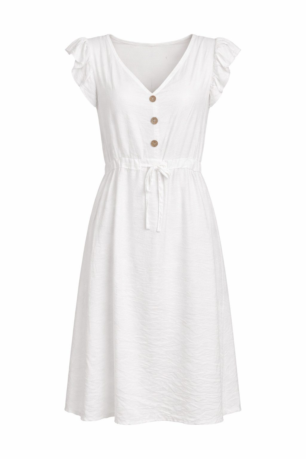 ITALY VIBES Sommerkleid - Freizeitkleid - sommerliches Kleid Damen - Midikleid - mit Bindegürt ONE SIZE / passend für Größe XS - L