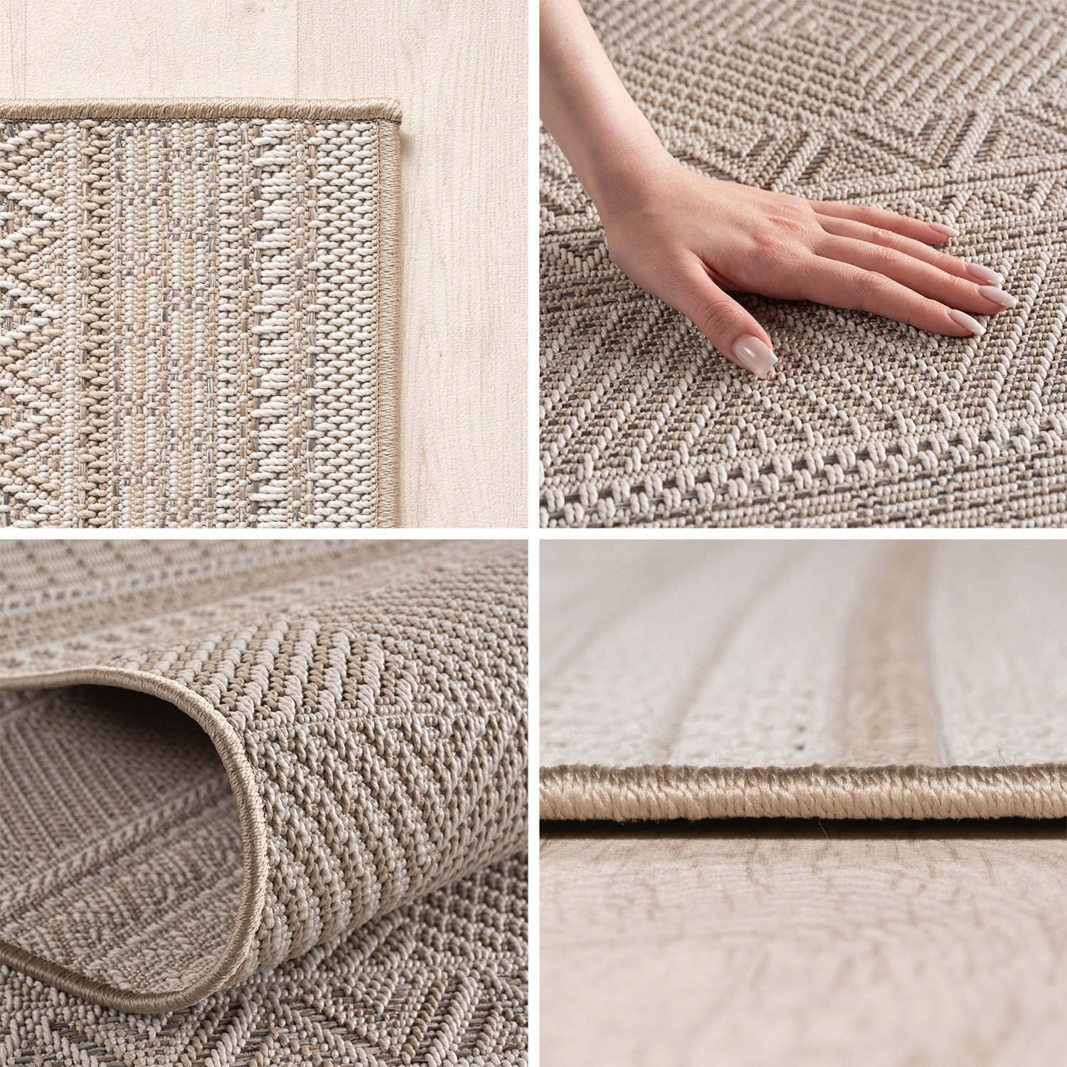 Carpettex Outdoorteppich Ethno- und Tribal-Teppiche, Rund, Höhe: 5 mm, Outdoor Teppich Wetterfest Modern Design Wohnzimmer Küchen Terrasse