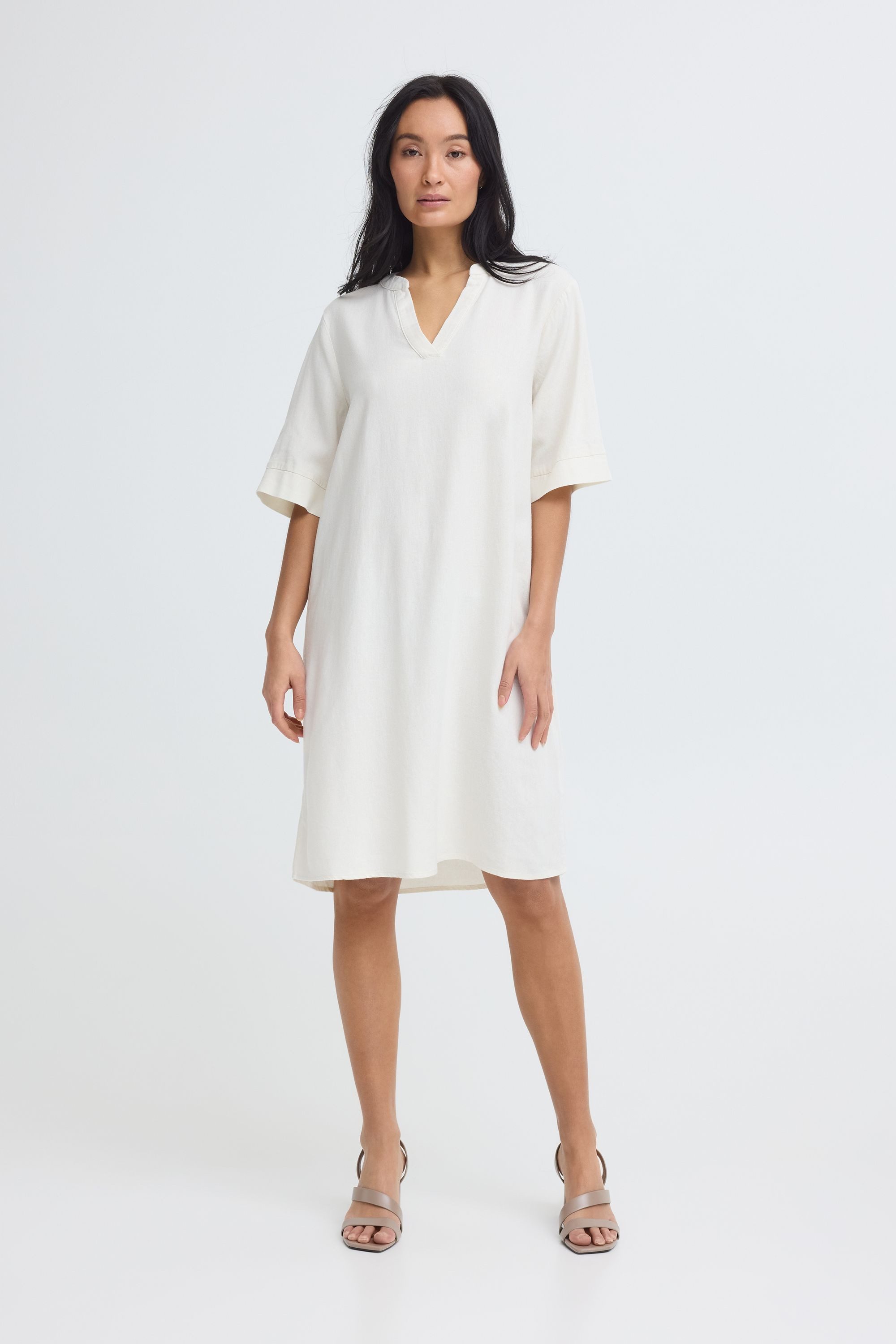 OXMO Minikleid OXNInna Modisches Kleid aus Leinen-Mix