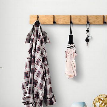 MUKEAO Garderobenhaken Kleiderhaken ( mit 5 Haken),Geeignet für Küchen- und Badezimmertüren (Platzsparend, Hohe Tragfähigkeit), teilmontiert, Kleiderhaken mit 5 Haken