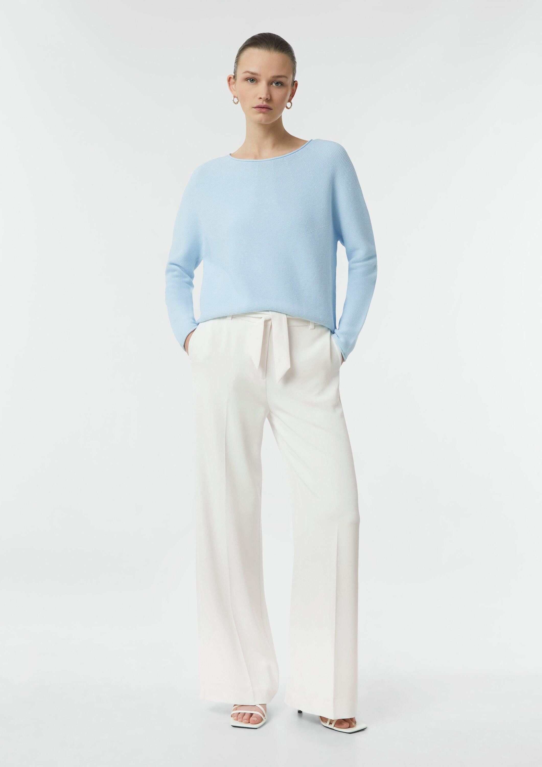 comma Chinos Hose Fließende Wide-Leg-Hose mit Bindeband günstig online kaufen