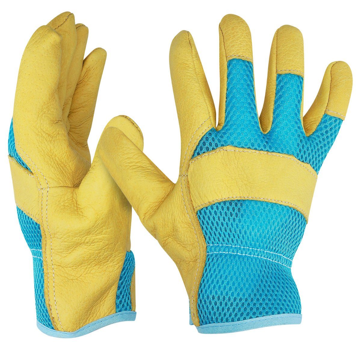 Navaris Lederhandschuhe 1 Paar L Gartenhandschuhe aus Leder für Damen