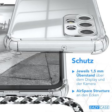 EAZY CASE Handykette Hülle mit Kette für Samsung Galaxy A23 5G 6,6 Zoll, Kette zum Umhängen mit Umhängeband mit Riemen Schwarz Camouflage