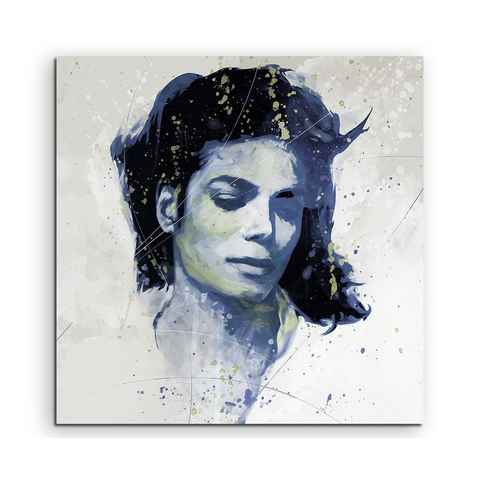 Sinus Art Leinwandbild Michael Jackson V Aqua 60x60cm Wandbild Aquarell Art