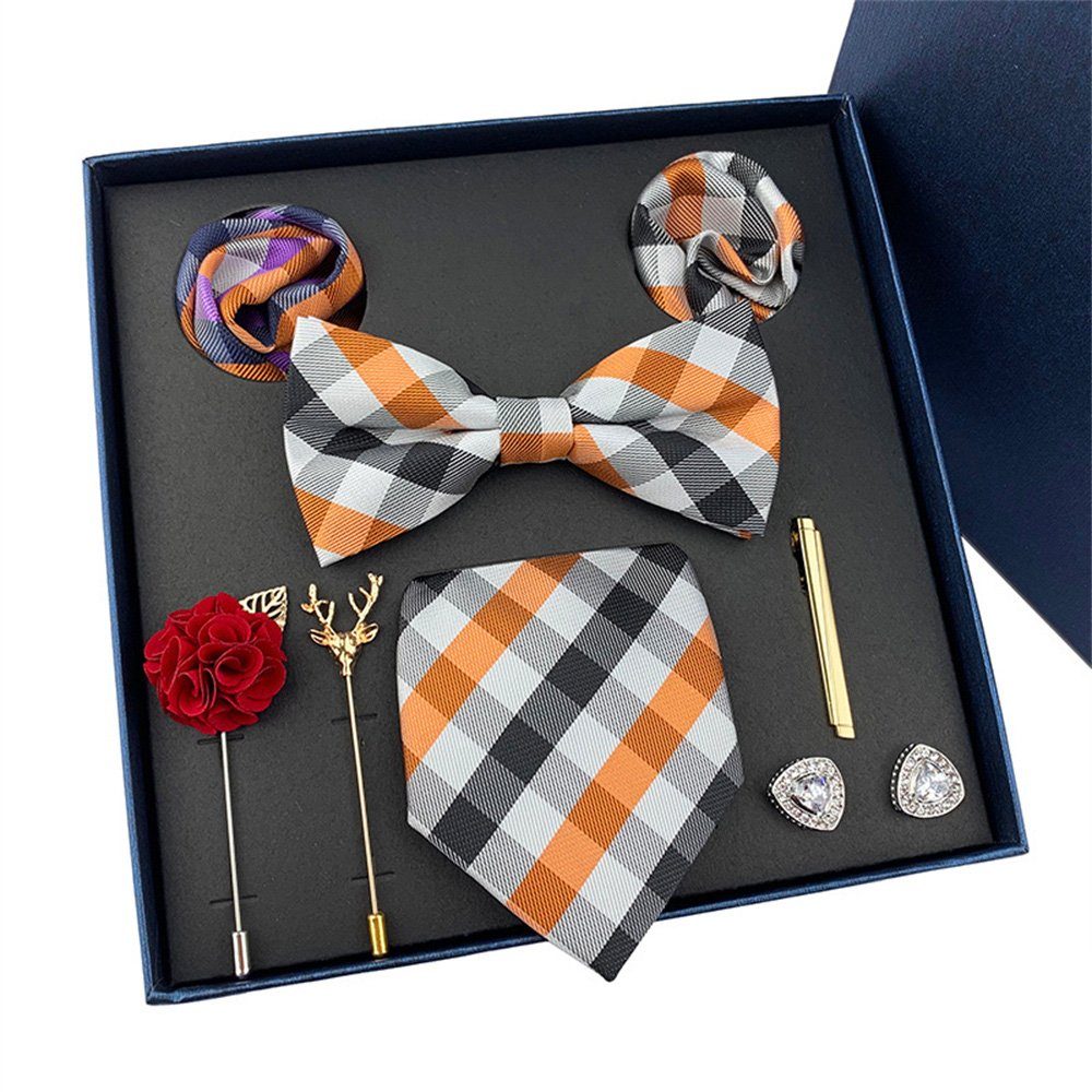Business Herren Dekorative Anzugzubehör (9-St) Krawatten-Set, Krawatten-Set komplettes Krawatte Ein von Männer Set für
