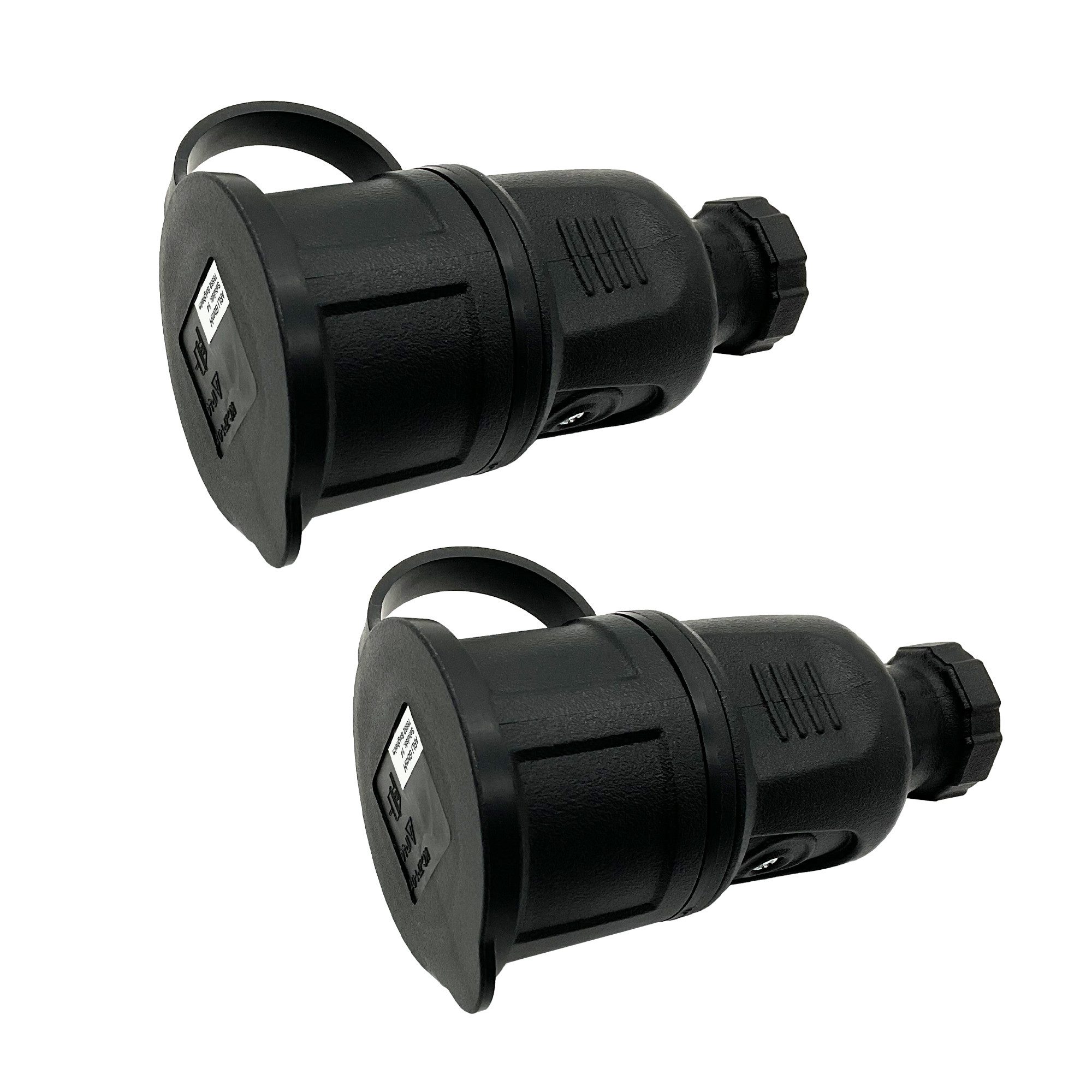 ARLI 2x Schutzkontaktkupplung Federabdeckung spritzwassergeschützt Schuko Stromadapter Kabel zu Stecker, IP44 Schutzkontakt Kupplung Buchse Stromkabel Verlängerung