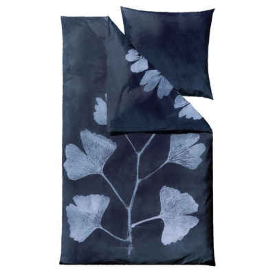 Bettwäsche Botanicals, Södahl, Bio-Baumwolle Satin, 2 teilig, 135x200cm, Ginkgo Blätter, Bio-Baumwolle Satin