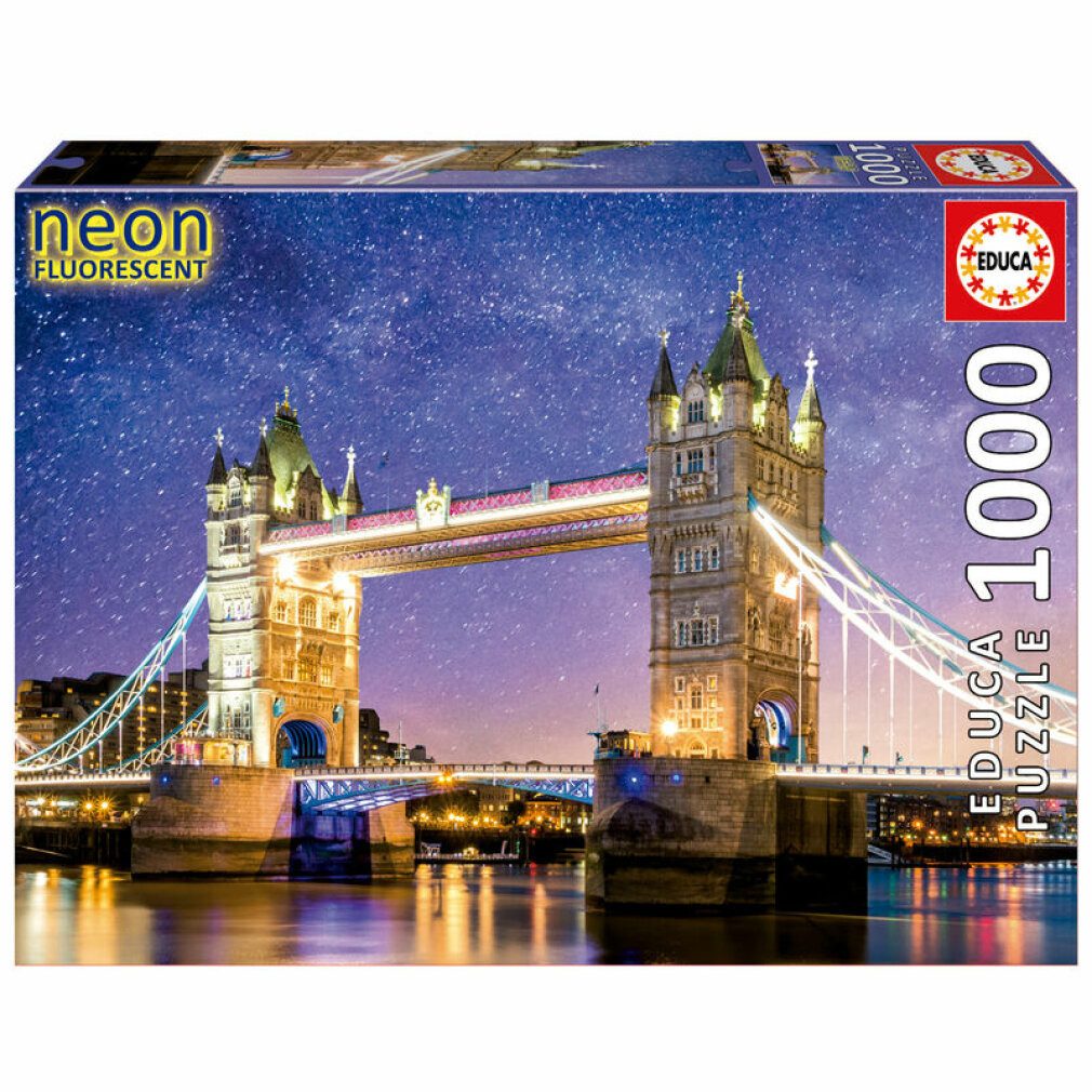 Educa Puzzle Tower Bridge, London Neon-Puzzle 1000Stück, Puzzleteile