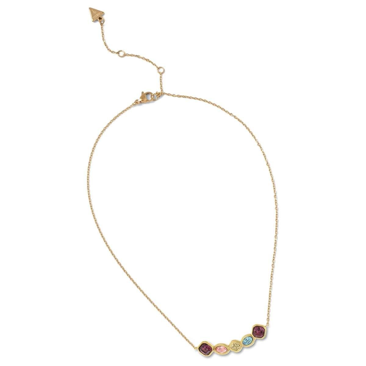 Guess Kette mit Anhänger JUBN05569JWYGMCT/U, für Damen Multi Crystals Goldfarben